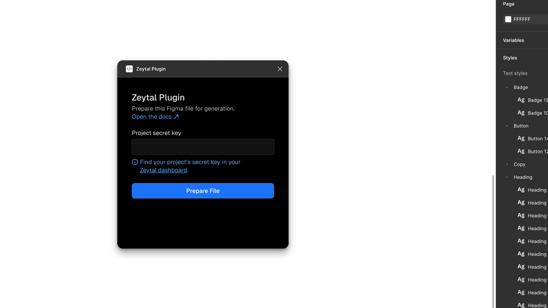 Figma variables extraction example with the Zeytal Figma Plugin