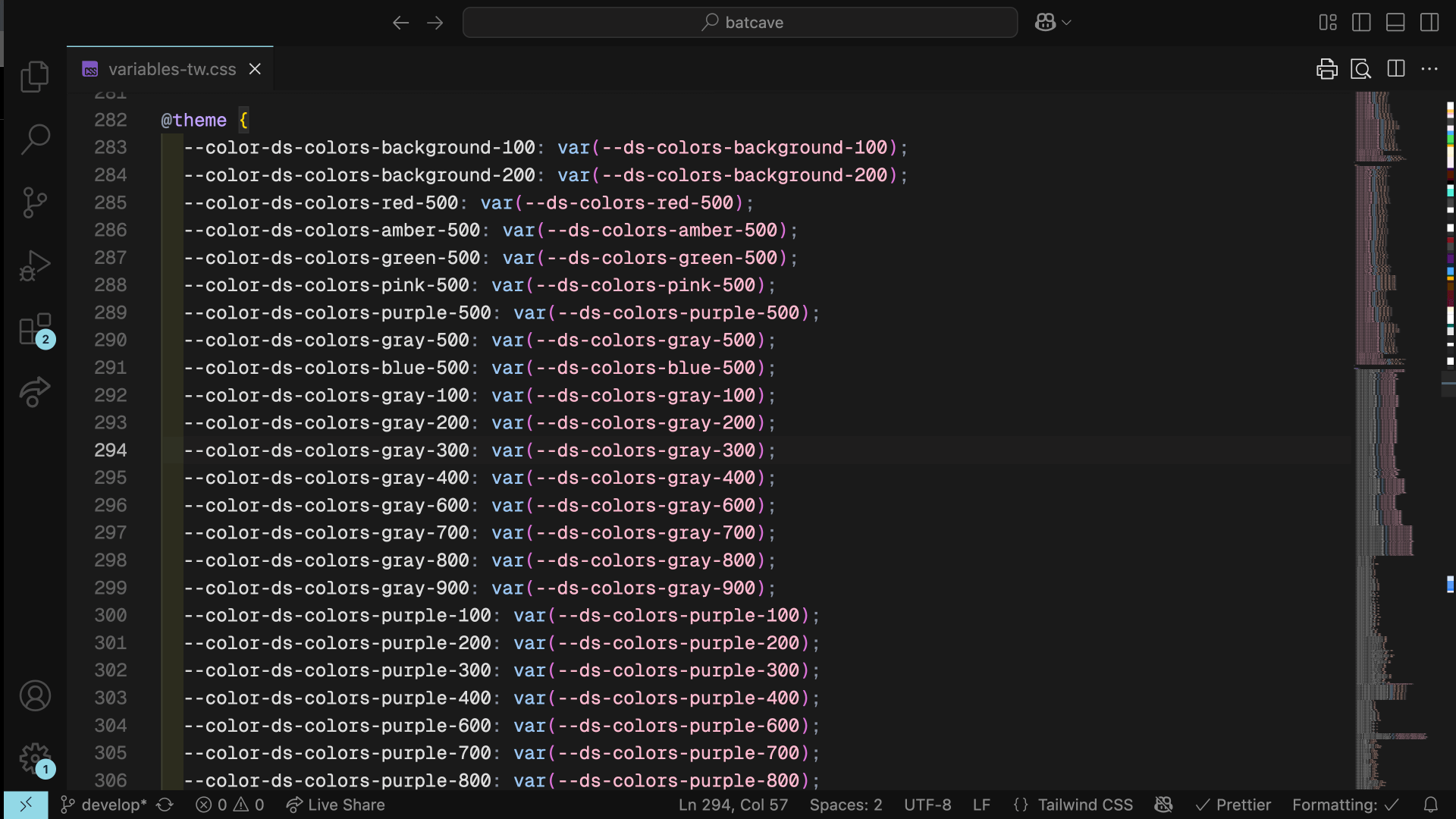 Mapped TailwindCSS CSS color variables